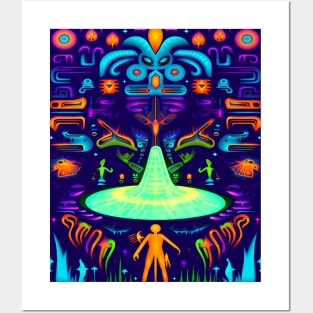 Alien portal onix in the dark fluorescent Posters and Art